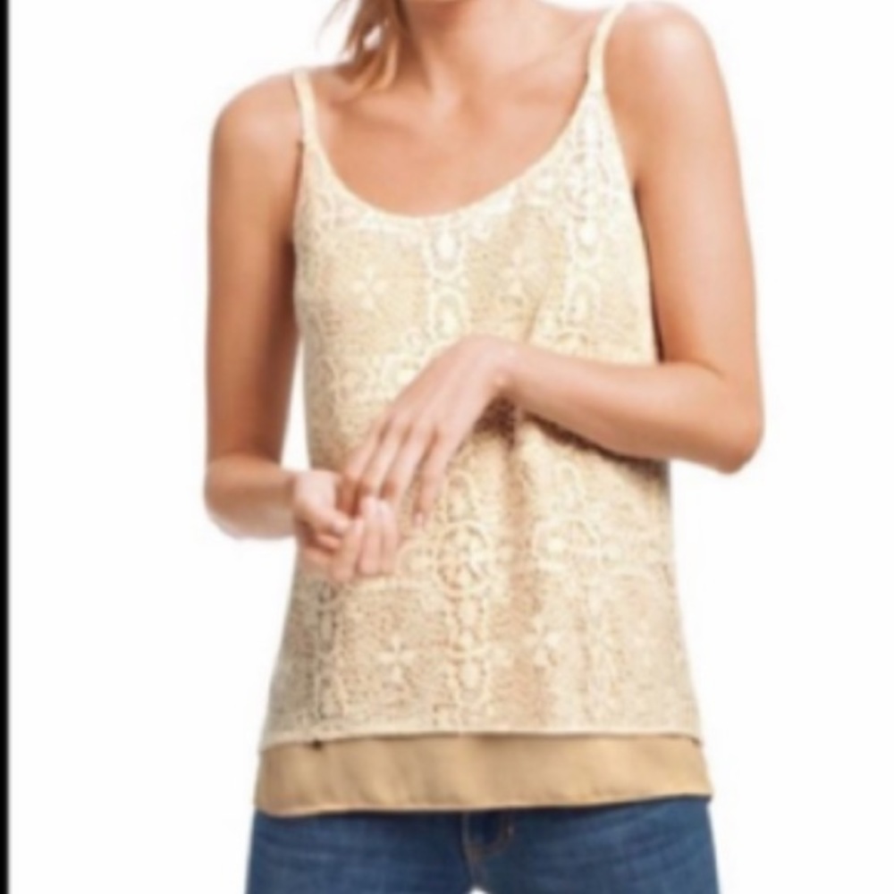 Cabi off white lace tank top